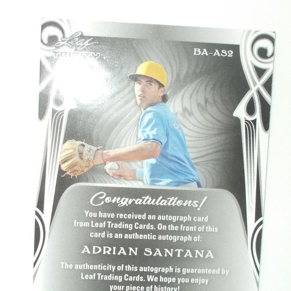 Adrian Santana 2023 Leaf Trinity XRC BRONZE Auto 54/99 Tampa Bay Rays - Picture 5 of 6